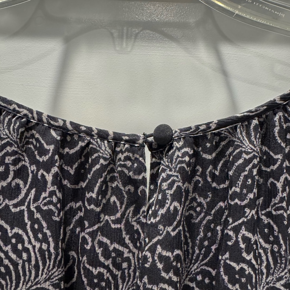 Cinq a Sept Annabel Silk Dress Black Printed Tiered Ruffle Georgette Size 8 NEW - Picture 4 of 9